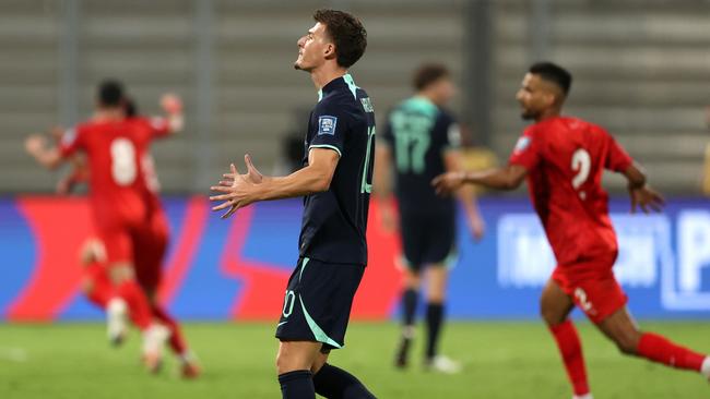 Ajdin Hrustic could not believe the first goal. Photo by Christopher Pike/Getty Images.