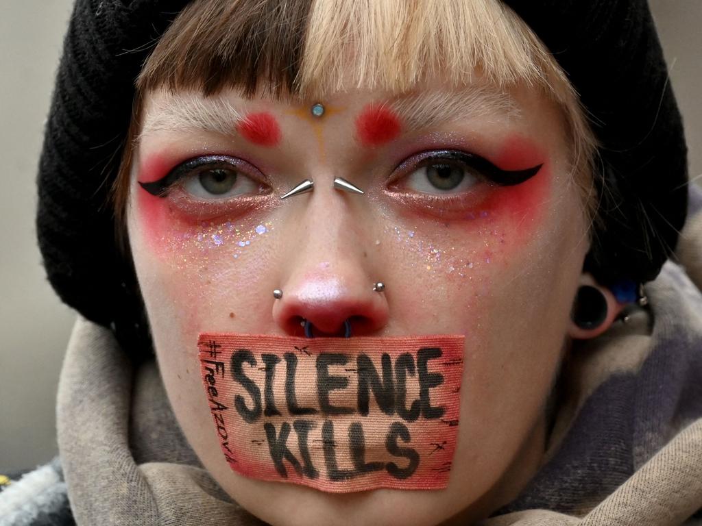 Relatives and friends of Ukrainian prisoners of war have taken part in a rally in the centre of Kyiv to call for their exchange with Russian prisoners. Picture: Sergei Supinsky/AFP