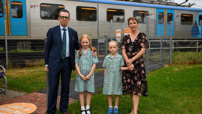 Damian Harriss and Arlene Harriss-Buchan with daughters Lily, 7, and Isla, 5. Picture: Penny Stephens.