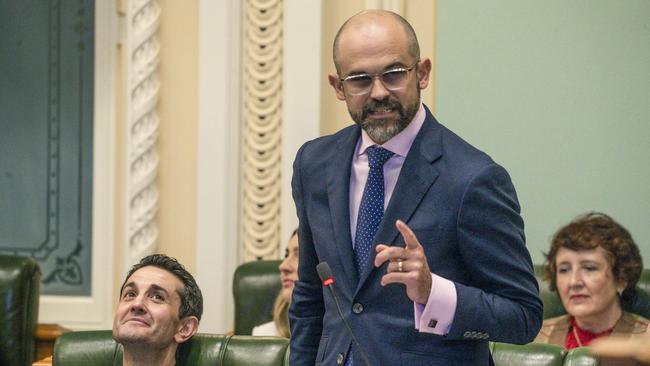 Queensland Treasurer David Janetzki in state parliament on Thursday. Picture: Glenn Campbell/NewsWire