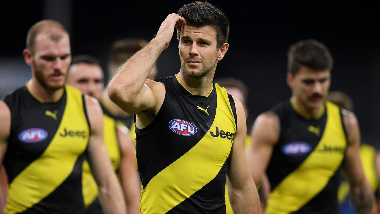 Trent Cotchin injured his hamstring in the loss to GWS.