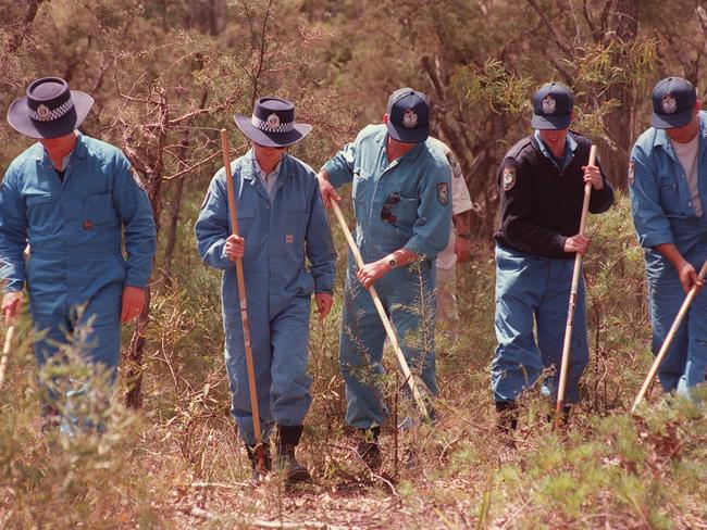 Police search Belanglo State Forest National Park in 1993.