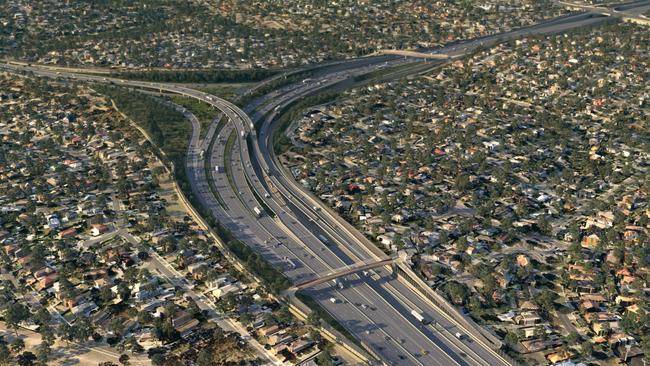 An aerial view of the M80 Ring Road with the North East Link design. Picture: Supplied.