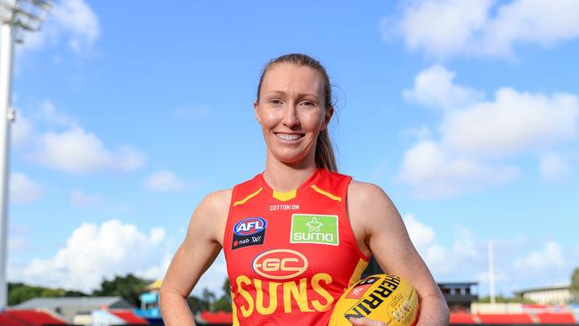 Suns AFLW star Tiarna Ernst was certain she would contract COVID-19. Pic Tim Marsden