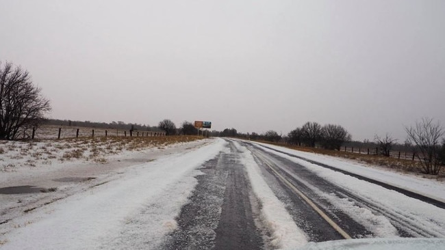 It may look like snow but it's actually the leftovers from a Queensland hail storm. Picture: Amanda Walsh