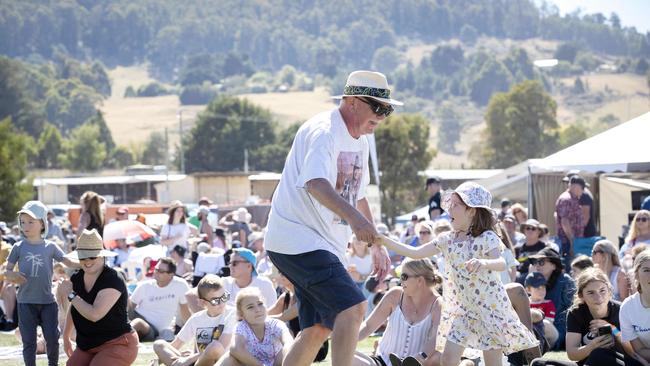 Heidi Cargill 6 dances with her Pop Ian Such at A Taste of the Huon. Picture: Chris Kidd