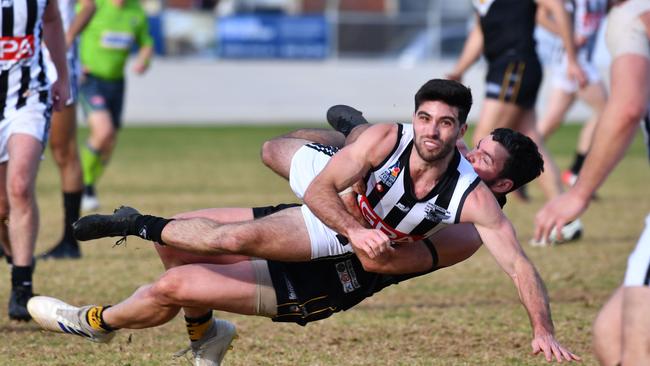 PNU star Anthony Giannini was key in his side’s upset win over Port District. Picture: Keryn Stevens