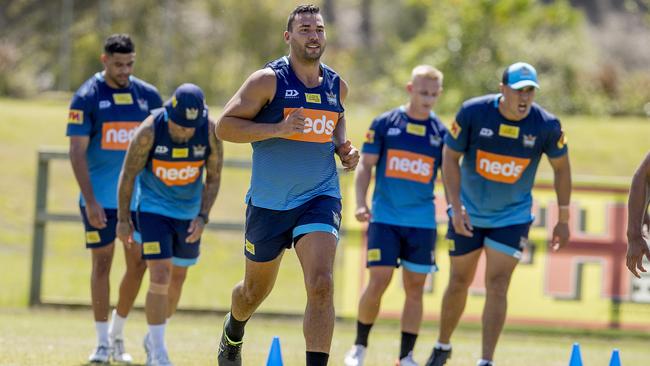 Ryan James and the Titans hit the ground running at pre-season training. Picture: Jerad Williams