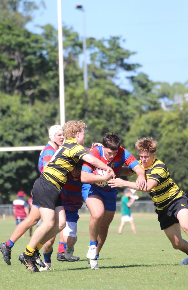 Ballymore Cup rugby action at the Albany Creek Brumbies Junior Rugby Union Club on Friday, April 12, 2024.