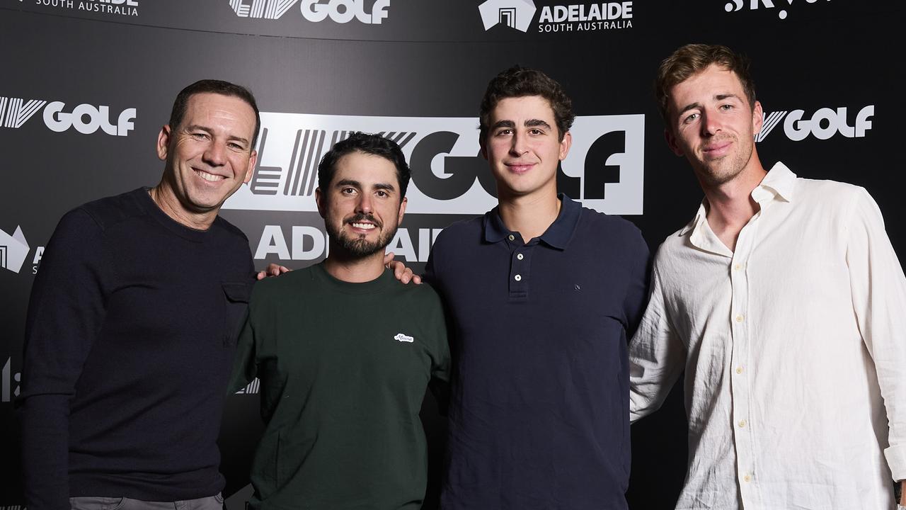 Golfers Sergio Garcia, Abraham Ancer, Luis Masaveu and David Puig at the opening party. Picture: Matt Loxton