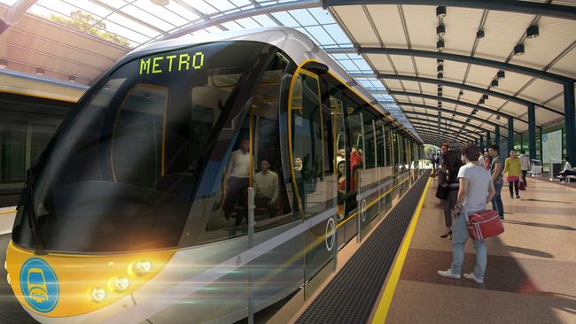 An artist’s impression of the Brisbane Metro.