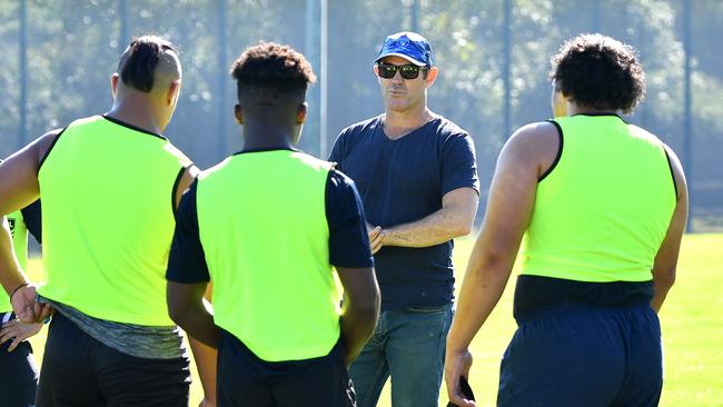 Brad Fittler with some of the players he’s looking at the Frank Baxter Youth Justice Centre.