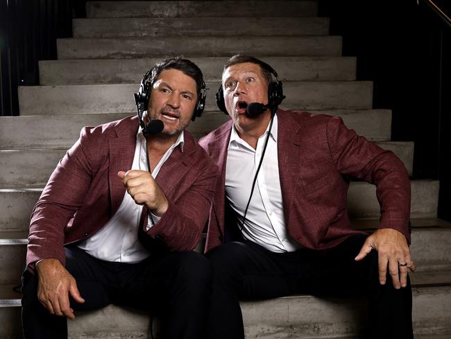 Bryan Fletcher and Nathan Hindmarsh will be on the sideline for Kayo Sports at Magic Round. Credit: Phil Hillyard.