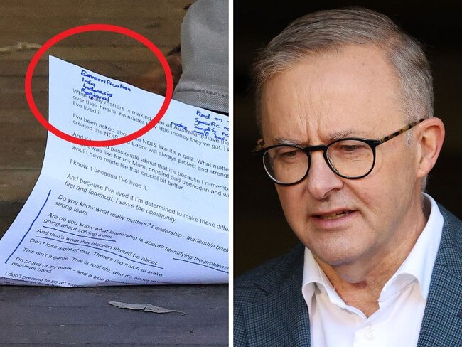 Albo’s secret notes revealed after gaffe