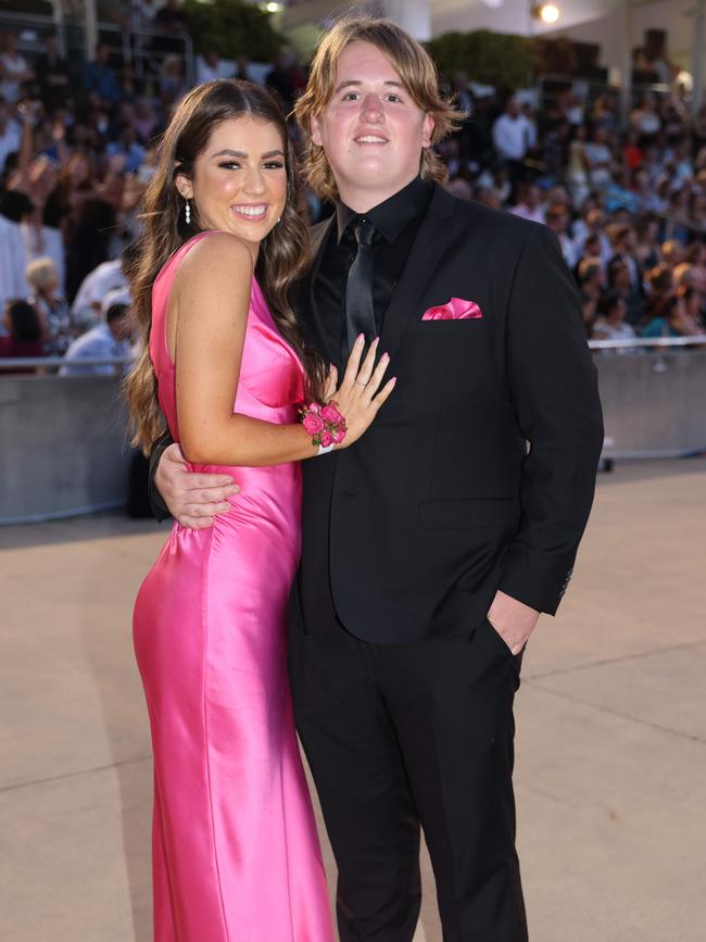 Olivia Peat and Zavier Kerr at the Southport State High School Formal at SeaWorld. Picture, Portia Large.