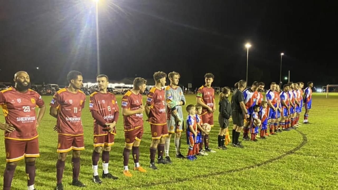 The Australia Cup match between Emu Plains FC and Eschol Park FC was abandoned just before penalties. Picture: Emu Plains FC Facebook.