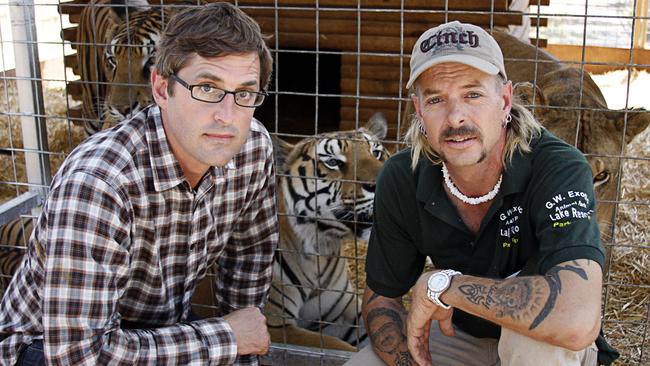 Louis Theroux with Joe Exotic in his 2011 documentary. Picture: BBC