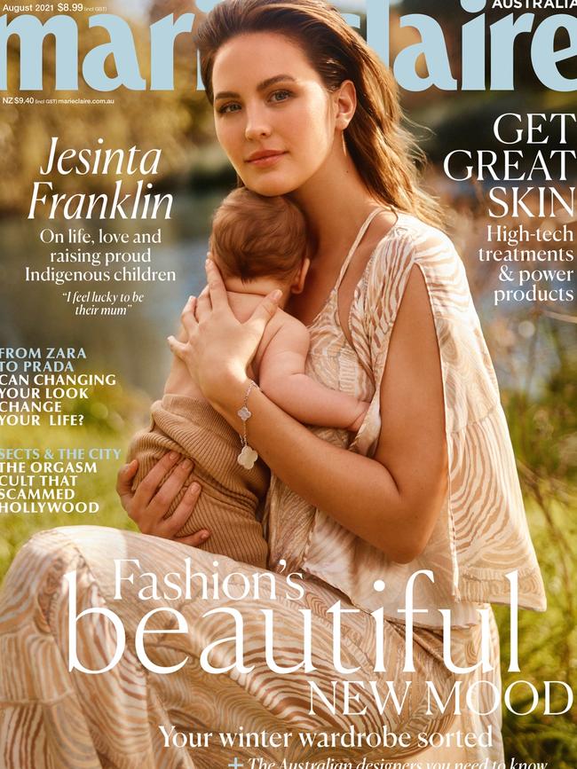 Jesinta Franklin on the cover of Marie Claire Australia’s August issue.