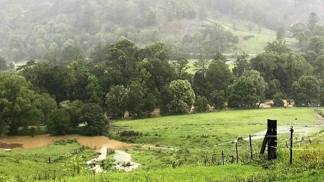 Floodwaters have been rising in Kunghur, in the Tweed Shire, on Wednesday. Picture: Jenny Leunig