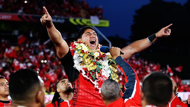 Co-captain Jason Taumalolo of Tonga has called for the removal of the TNRL Board of Directors. Picture: Hannah Peters/Getty Images