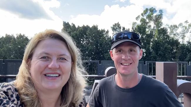 Ipswich mayor Teresa Harding and Luke Hinschen at the Nicholas Street Precinct in Ipswich.