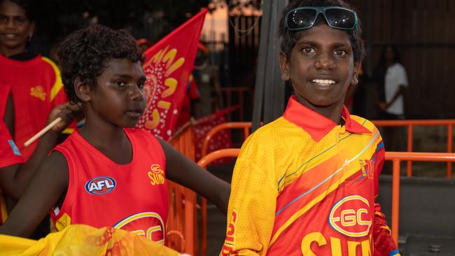 Fans at the 2024 AFL match between Gold Coast Suns and North Melbourne at TIO Stadium. Picture: Pema Tamang Pakhrin