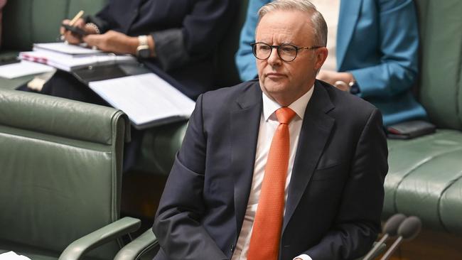 Anthony Albanese in question time at Parliament House in Canberra. Picture: NCA NewsWire/Martin Ollman