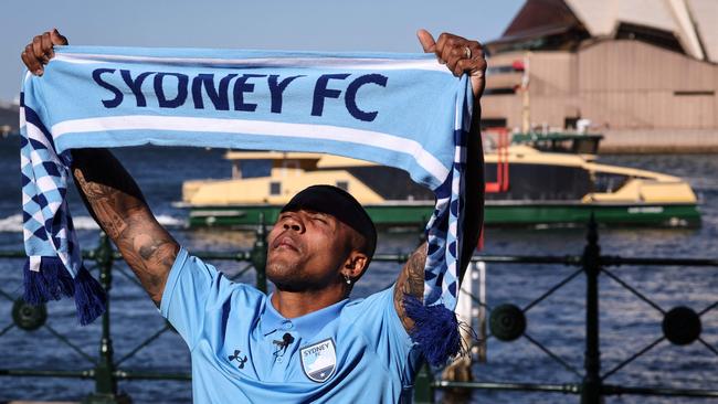 Brazilian footballer Douglas Costa, who recently signed as a marquee player with Sydney FC, recently joined OnlyFans. (Photo by DAVID GRAY / AFP)