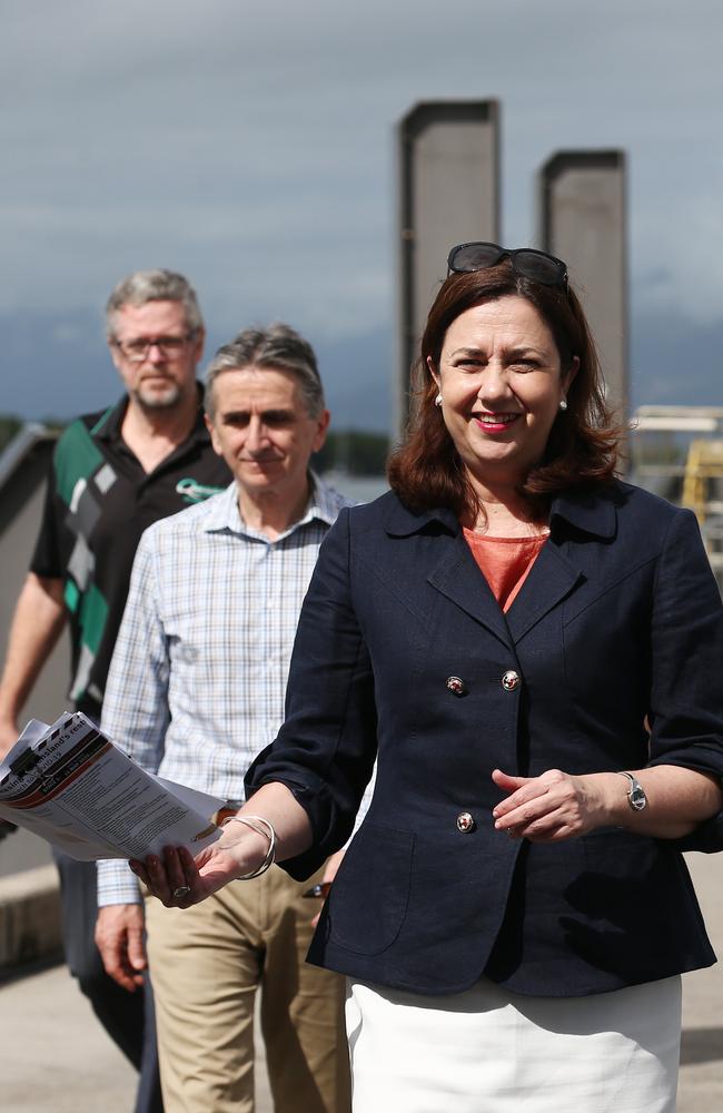 Queensland Premier Annastacia Palaszczuk in Cairns after lifting government enforced restrictions on travel. PICTURE: BRENDAN RADKE