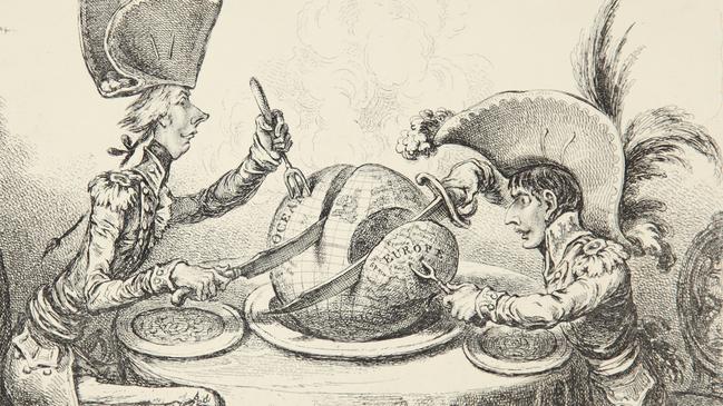 “The Plum Pudding in Danger” by James Gillray.