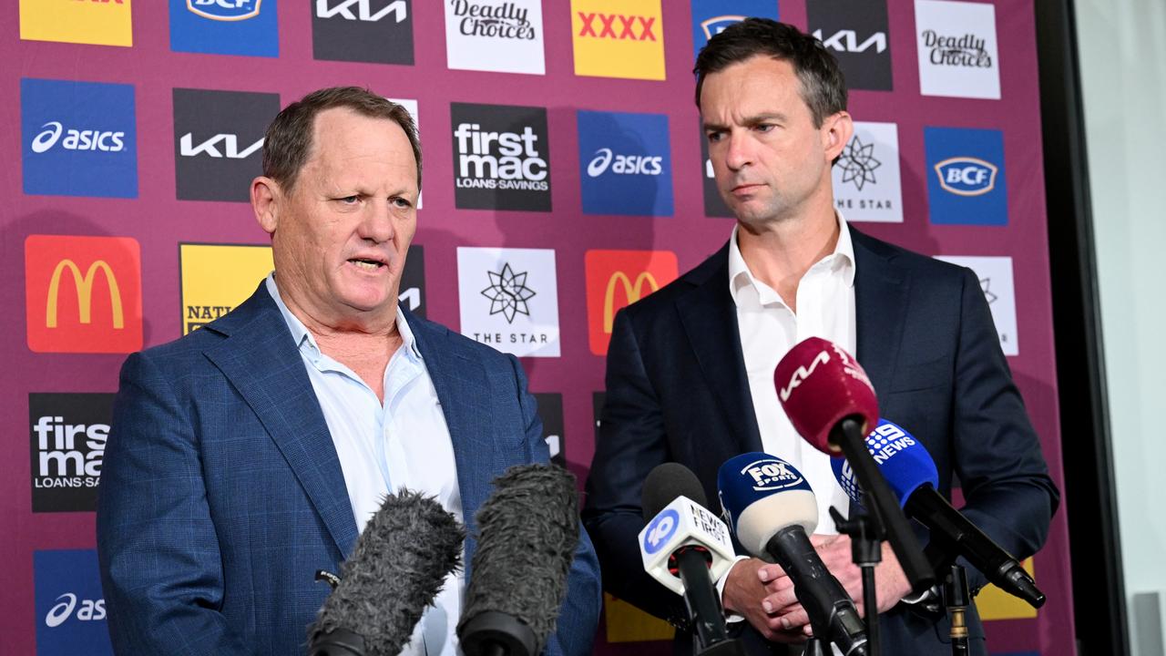 Sacked coach Kevin Walters and CEO Dave Donaghy. Photo by Bradley Kanaris/Getty Images.