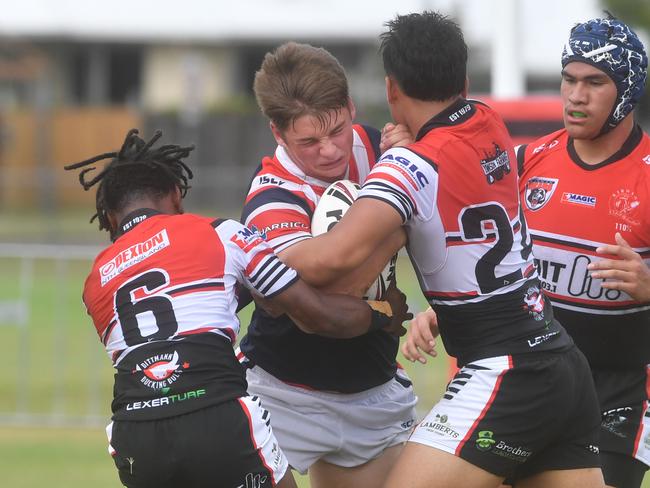 Kirwan State High School hosts St Patrick's College, Mackay, in round 1 of the 2025 Aaron Payne Cup. Picture: Evan Morgan