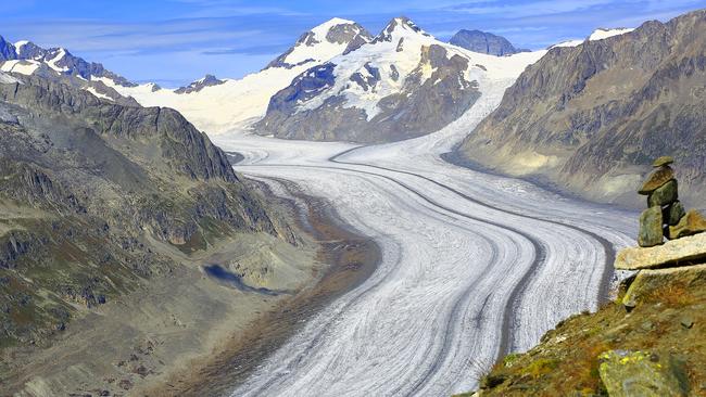 Aletsch Glacier in the Bernese Alps.