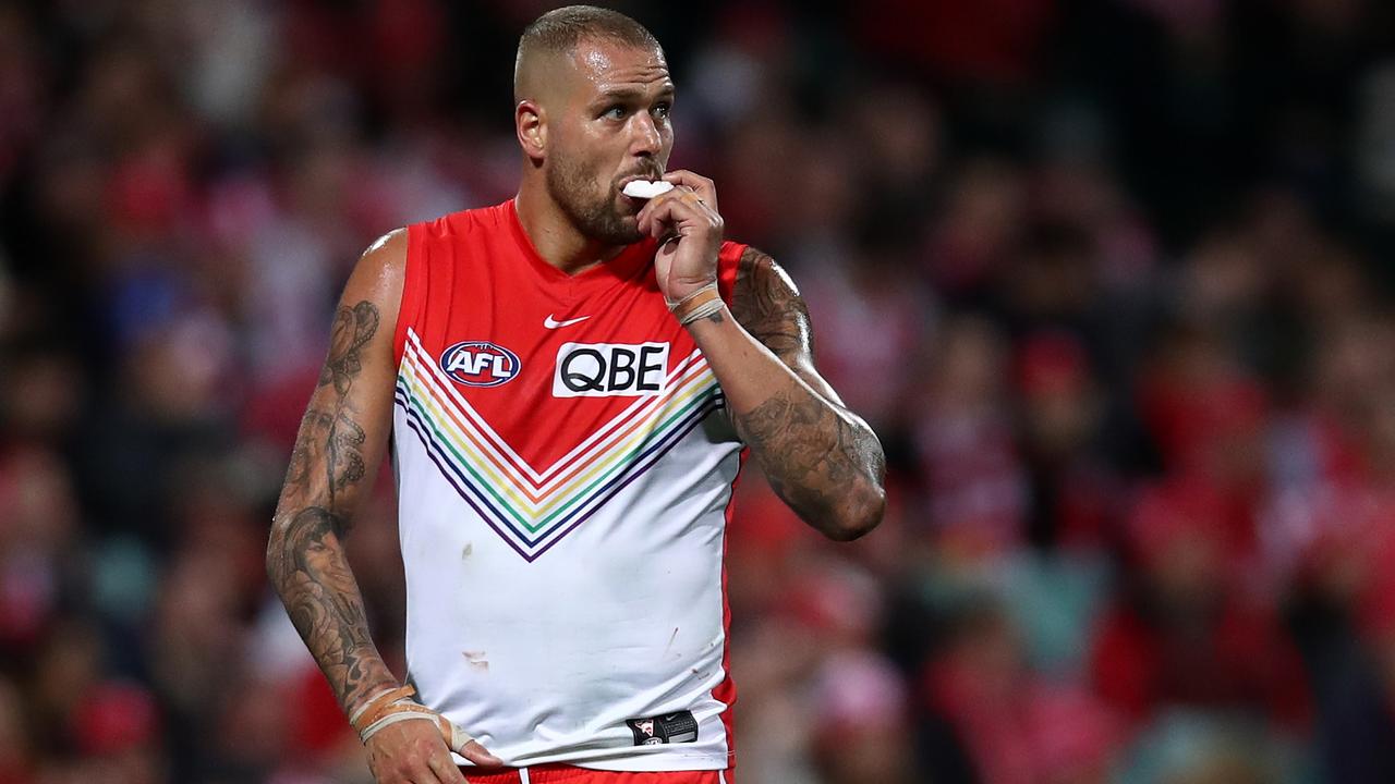 Lance Franklin has slipped from No.1 to No.100 on the AFL Rich 100. Picture: Getty Images