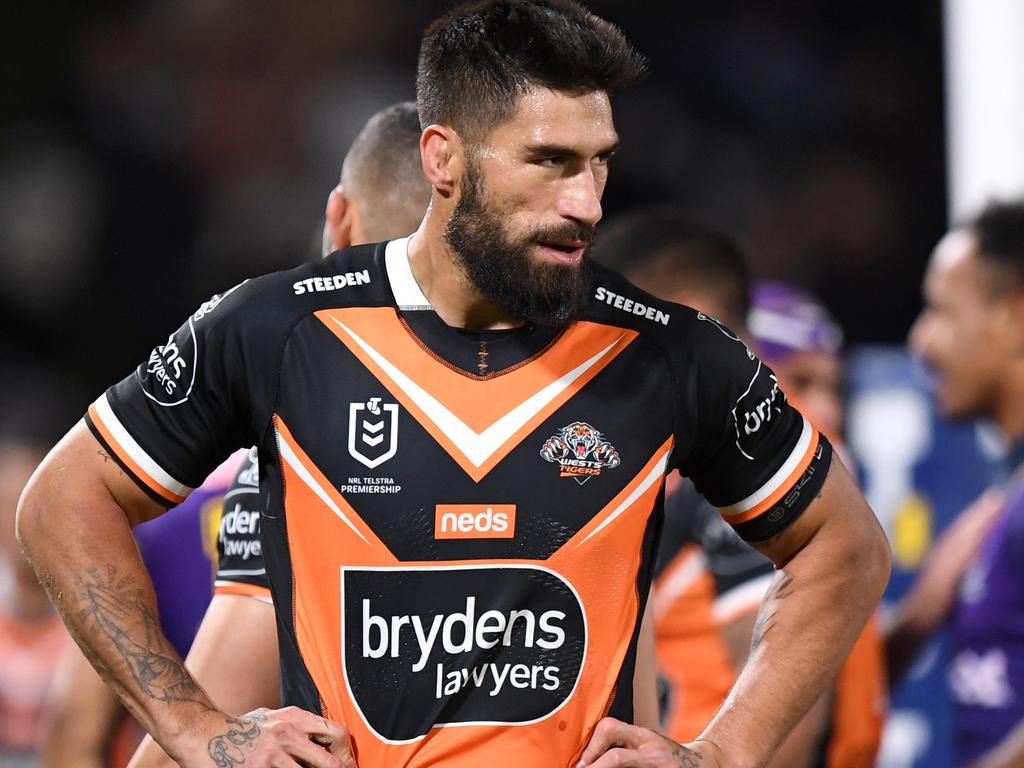 Incumbent James Tamou has been named in the Tigers’ leadership group. Picture: NRL Photos