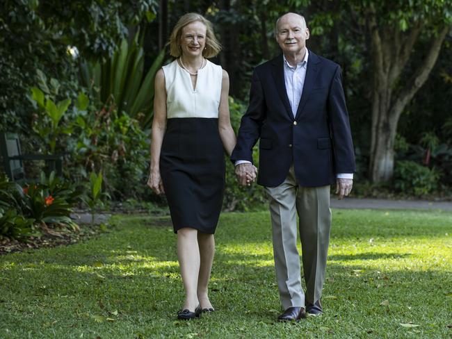 Dr Jeannette Young and her husband Professor Graeme Nimmo. Pic: Mark Cranitch.