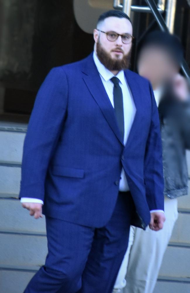 Robert Andrew Scott leaving the Toowoomba courthouse after pleading not guilty to sexually assaulting multiple young teen boys.