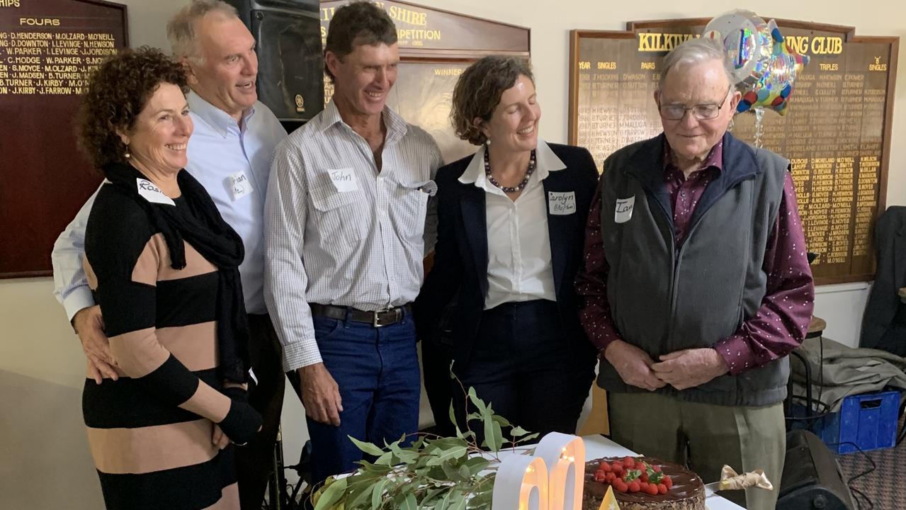 Ian Fitzgerald celebrating his 90th birthday in 2019 with children Rosemary, Adrian, John and Carolyn.