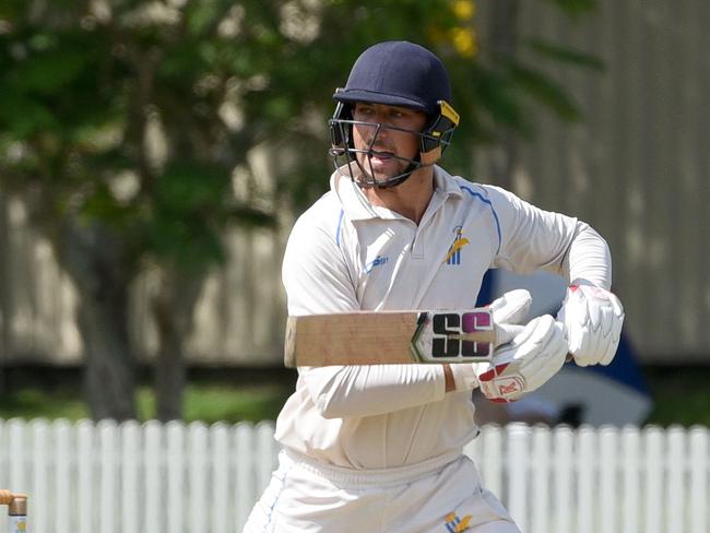 Queensland Premier Cricket - Gold Coast Dolphins vs. Sandgate-Redcliffe at Bill Pippen Oval. Dolphins batsman Liam Hope Shackley. (Photo/Steve Holland)