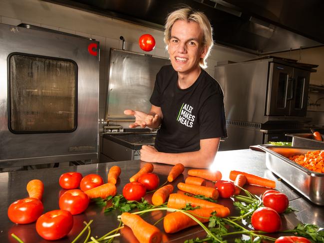 Thanks A Million: Alex Dekker was a full time uni student when COVID-19 hit and what started as making meals for his sister, a doctor run off her feet during the pandemic, grew into a charity that now supplies up to 5000 meals a week to the needy. Picture: Tony Gough