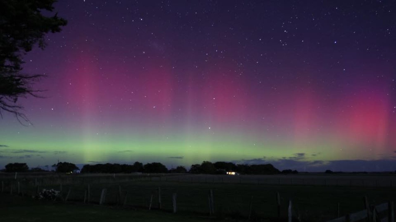 Aurora australis lights up the sky in Tantanoola. Picture: Darren Wirth