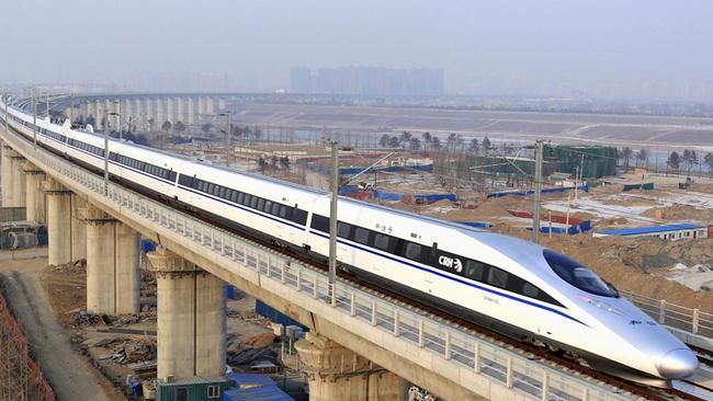 The Beijing to Shanghai high-speed train travels at almost 300kmh along the longest bridge in the world.