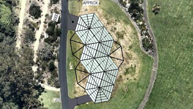 A site plan design for the new North Coast Regional Botanic Garden Glasshouse Project which has received $782,096 in grant funding from the Federal Government.