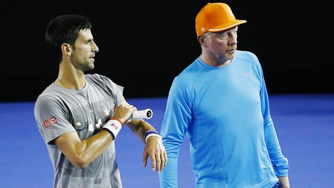 Novak Djokovic and his former coach Boris Becker remain close. Picture: Colleen Petch.