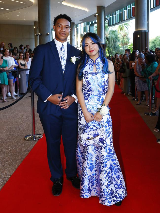 Jamie Lagon and Vicky Li arrive at the Trinity Bay High School formal evening, held at the Cairns Convention Centre. Picture: Brendan Radke