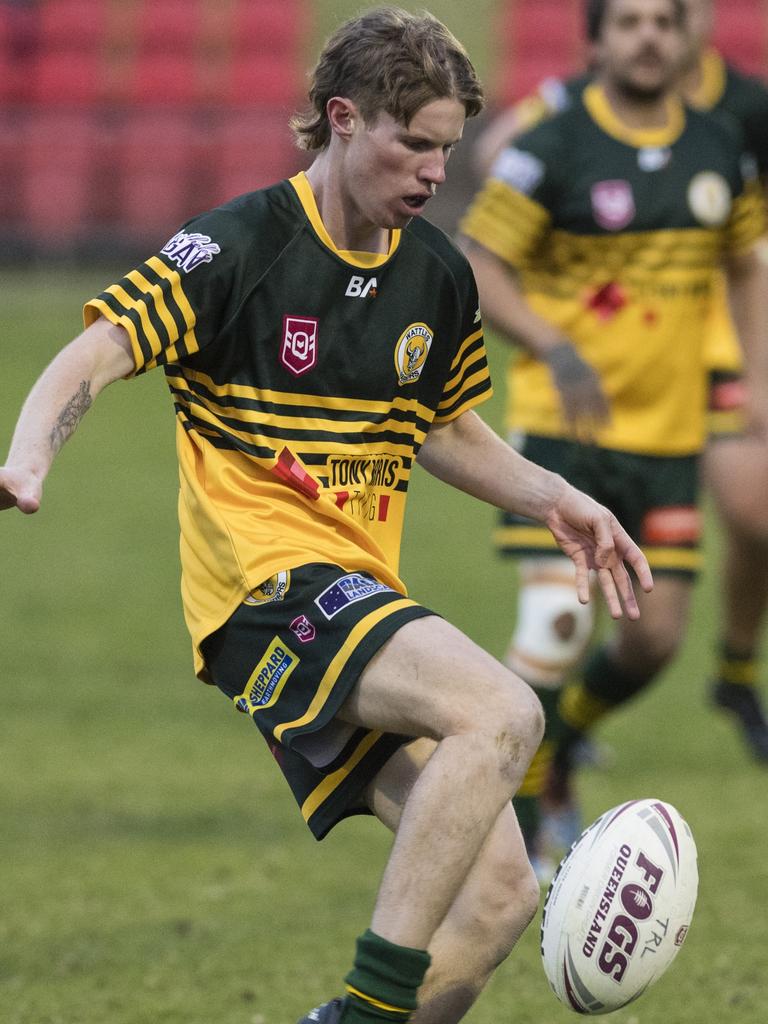 Joseph Willett was a key player for Wattles at the weekend scoring three tries in A-grade action. Picture: Kevin Farmer