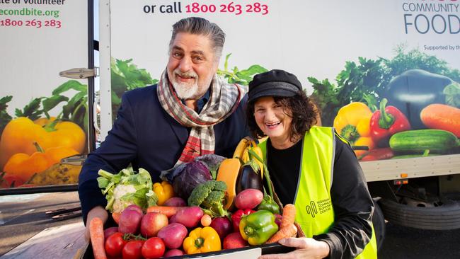 Coles SecondBite Winter Appeal 2024, Matt Preston and Rosie Italiano (black cap), Photos:  Rebecca Michael