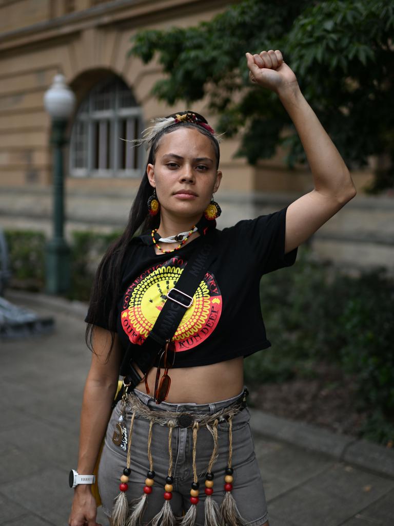 Indigenous Australians held a rally in Brisbane. Picture: Dan Peled / NewsWire