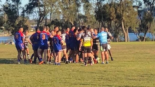 A brawl between Narrabeen and St Johns Merrylands A-Grade players.