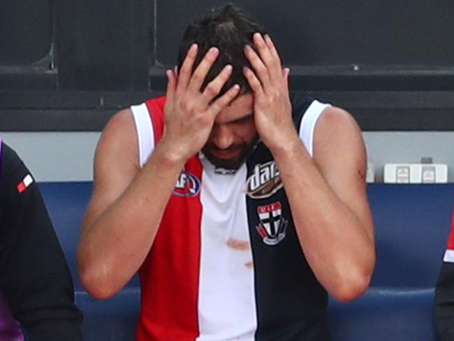 Paddy McCartin following a head knock in 2019. Picture: Scott Barbour